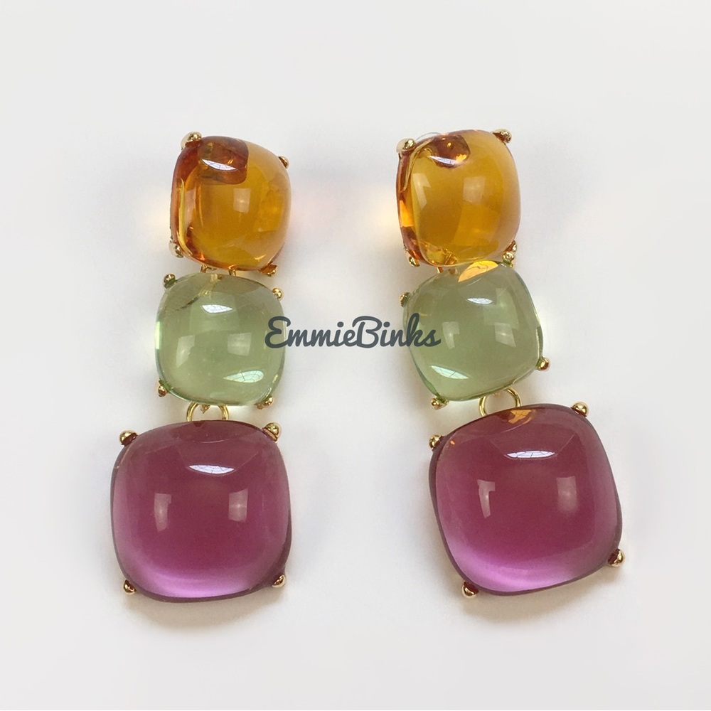 New Zara Multicolor Resin Cube Drop Earrings